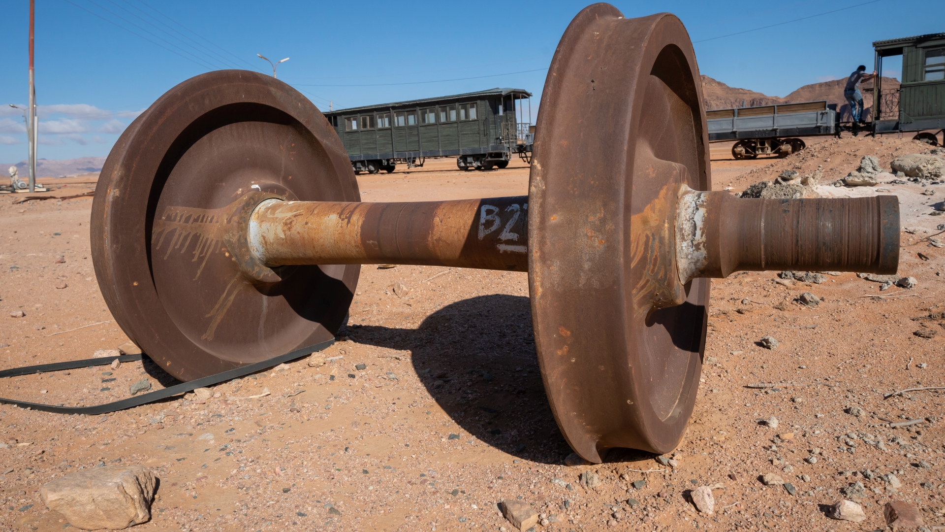 original Al Hijaz Zug aus der arabischen Revolte (1917) in Wadi Rum Station, Jordanien – Foto: © Roland Rodenberg